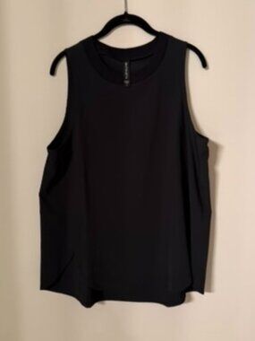 Athleta Black Sleeveless Rib Neck Tank Top Large | Travel Workwear Top